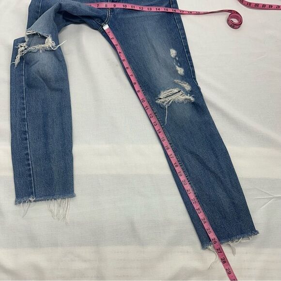 Re/Done Originals size 24 Square Destroyed High Waist Raw Hem Ankle Jeans - Picture 13 of 13